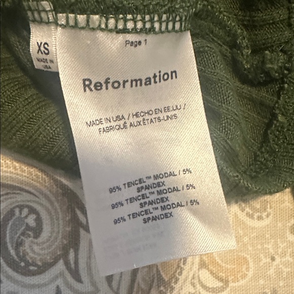 Reformation Green Ribbed Button-Up Top - Picture 5 of 5